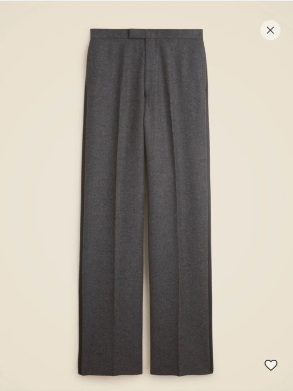 J Crew Limited-edition Relaxed-fit tuxedo pant in English wool flannel CO499